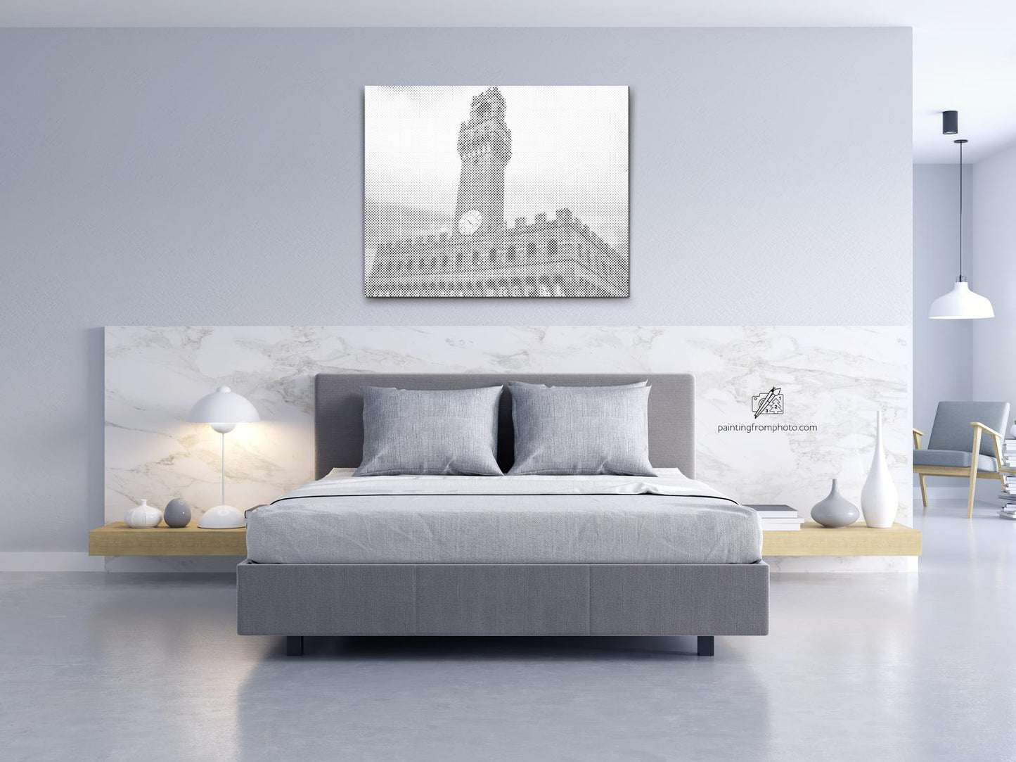 Mal-med-prikker -  Uffizi-tårnet, Italien