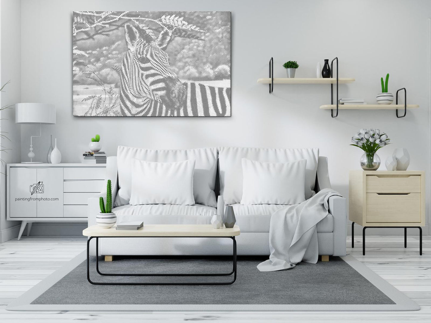 Mal-med-prikker -  Vild Zebra