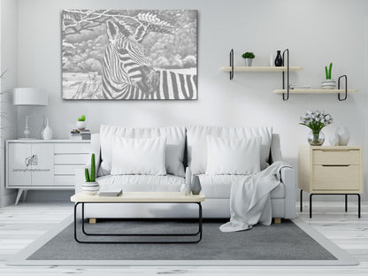 Mal-med-prikker -  Vild Zebra