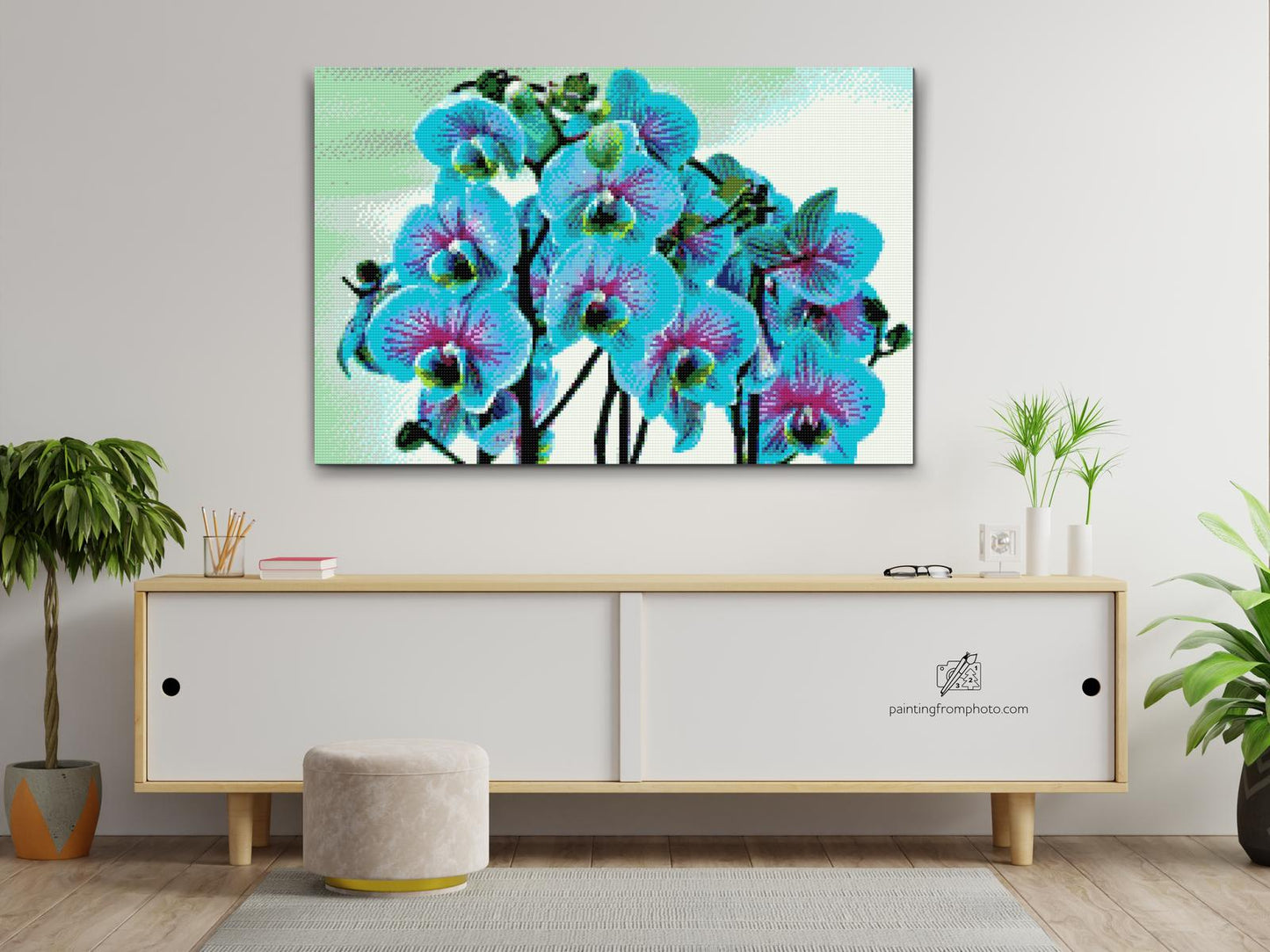 Diamond Painting - Blå orkidé