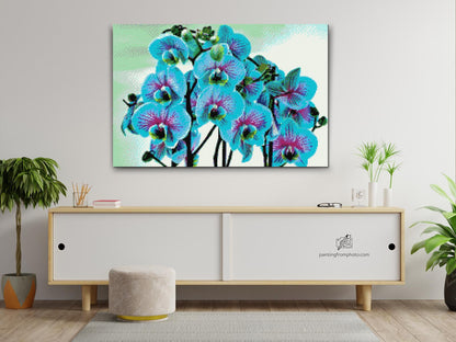 Diamond Painting - Blå orkidé
