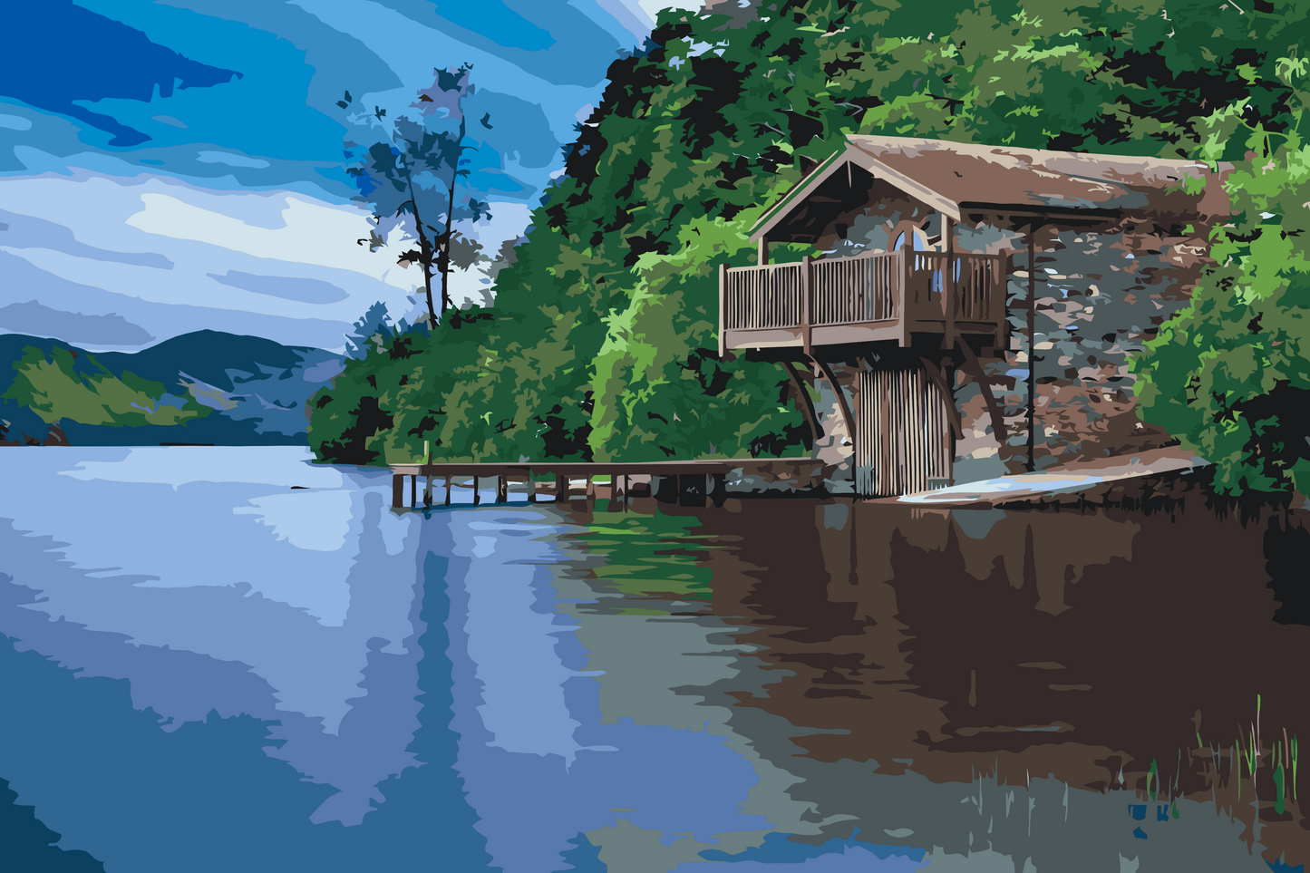 Paint by Numbers - Hytte ved søen