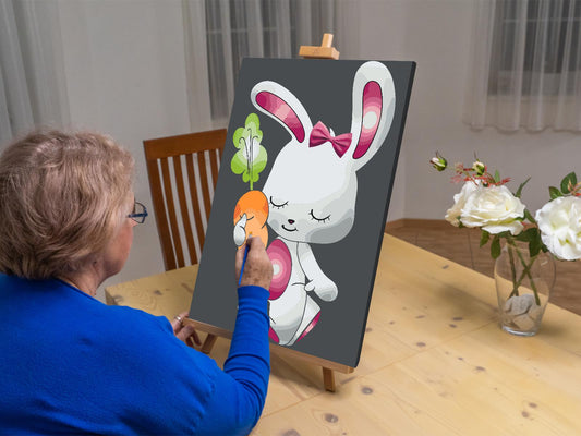 Paint by Numbers - Kanin med lyserøde ører