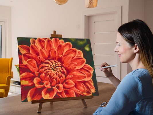 Diamond Painting - Rød Dahlia