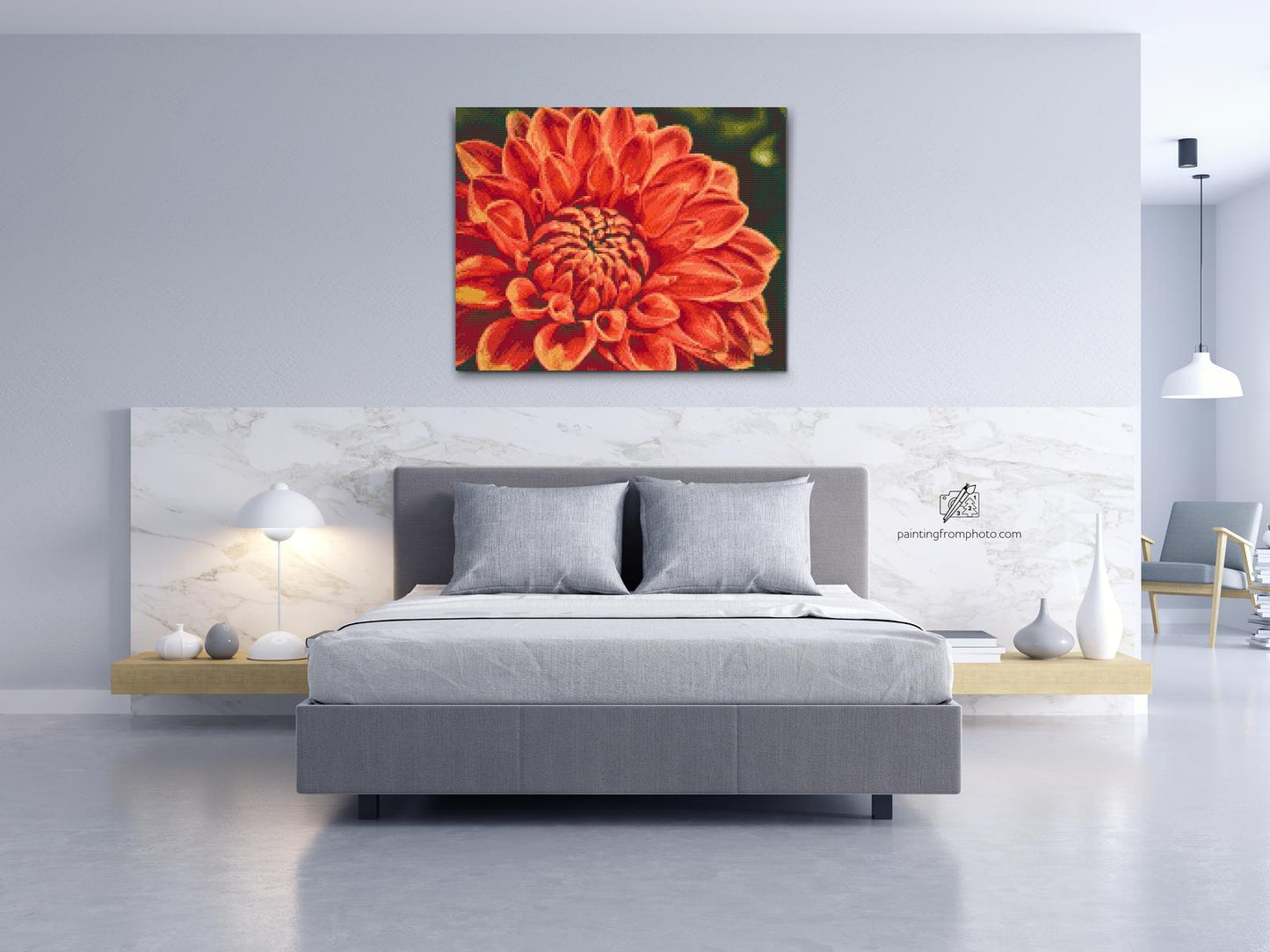 Diamond Painting - Rød Dahlia
