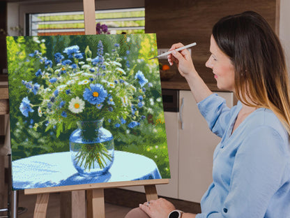 Diamond Painting - Buket i blå toner