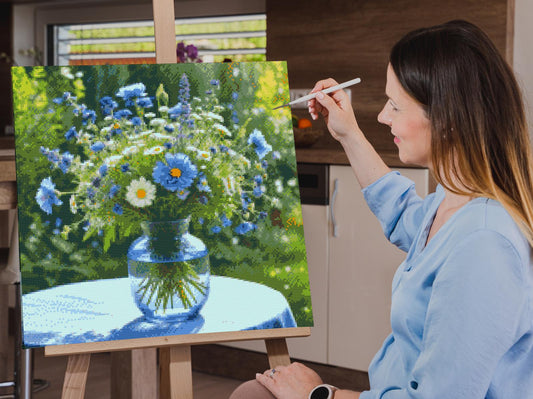 Diamond Painting - Buket i blå toner