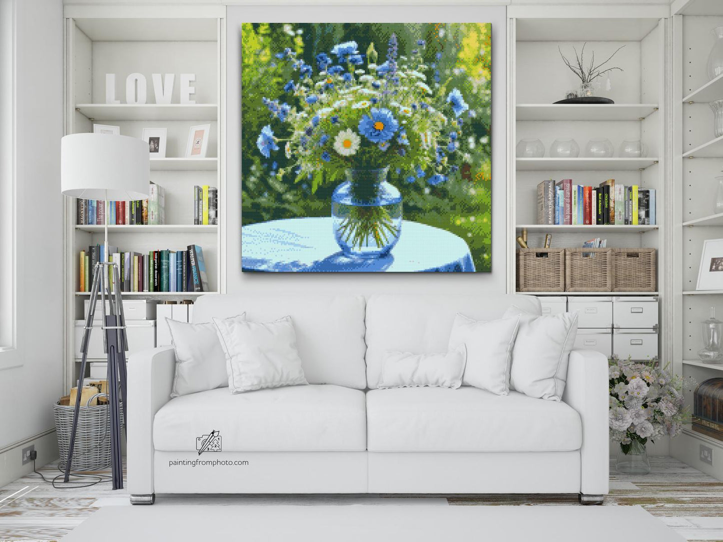 Diamond Painting - Buket i blå toner