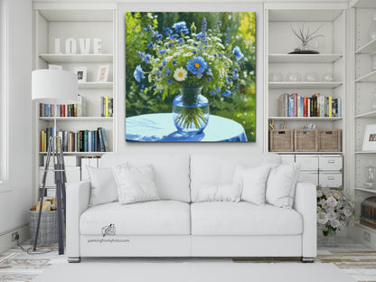 Diamond Painting - Buket i blå toner