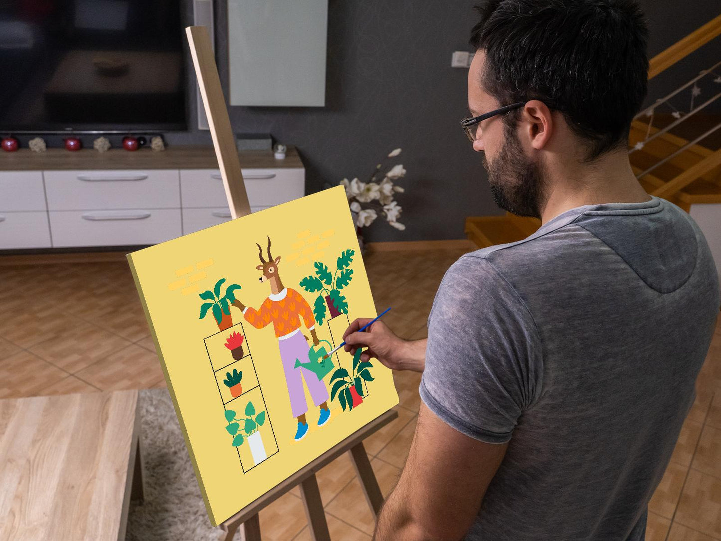 Paint by Numbers - Illustration - Hjort