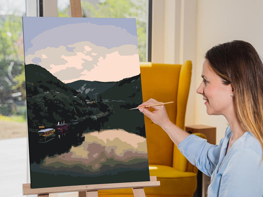 Paint by Numbers - Visegrád, floden – Ungarn