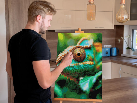 Diamond Painting - Kameleons øje