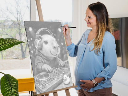 Mal-med-prikker -  DJ capybara
