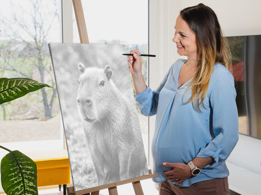 Mal-med-prikker -  Capybara i skoven