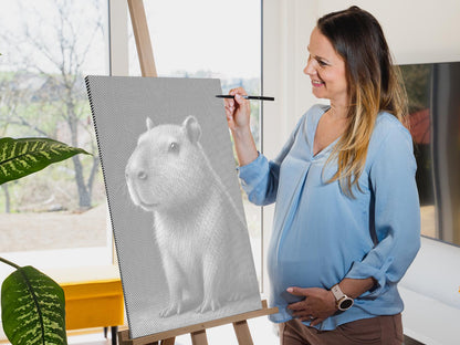 Mal-med-prikker -  Capybara i skoven