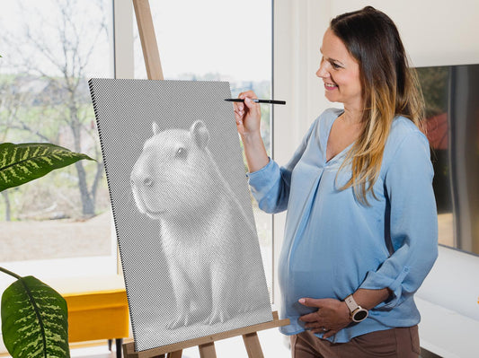 Mal-med-prikker -  Capybara i skoven