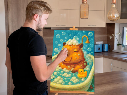 Diamond Painting - Capybara i badekarret