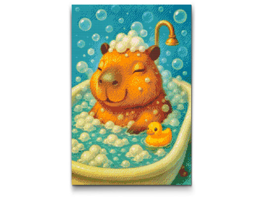 Diamond Painting - Capybara i badekarret