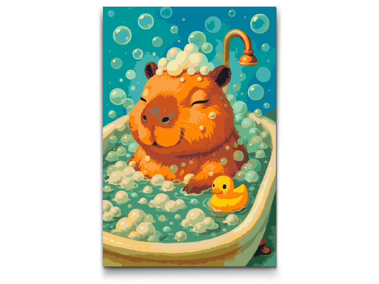 Paint by Numbers - Capybara i badekarret