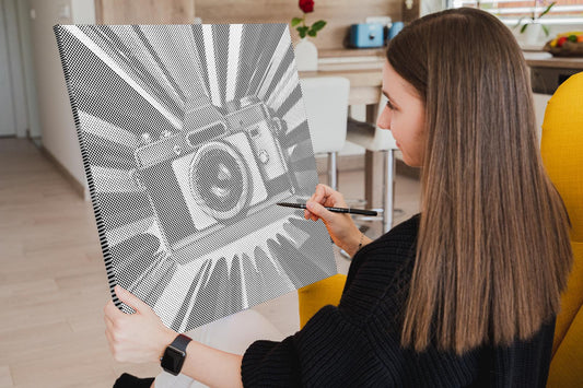 Mal-med-prikker -  Popkunst - Kamera