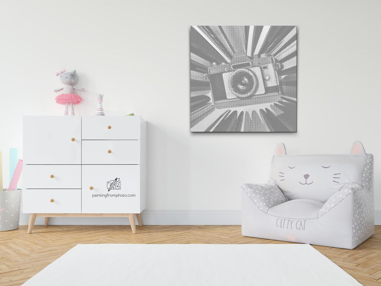 Mal-med-prikker -  Popkunst - Kamera
