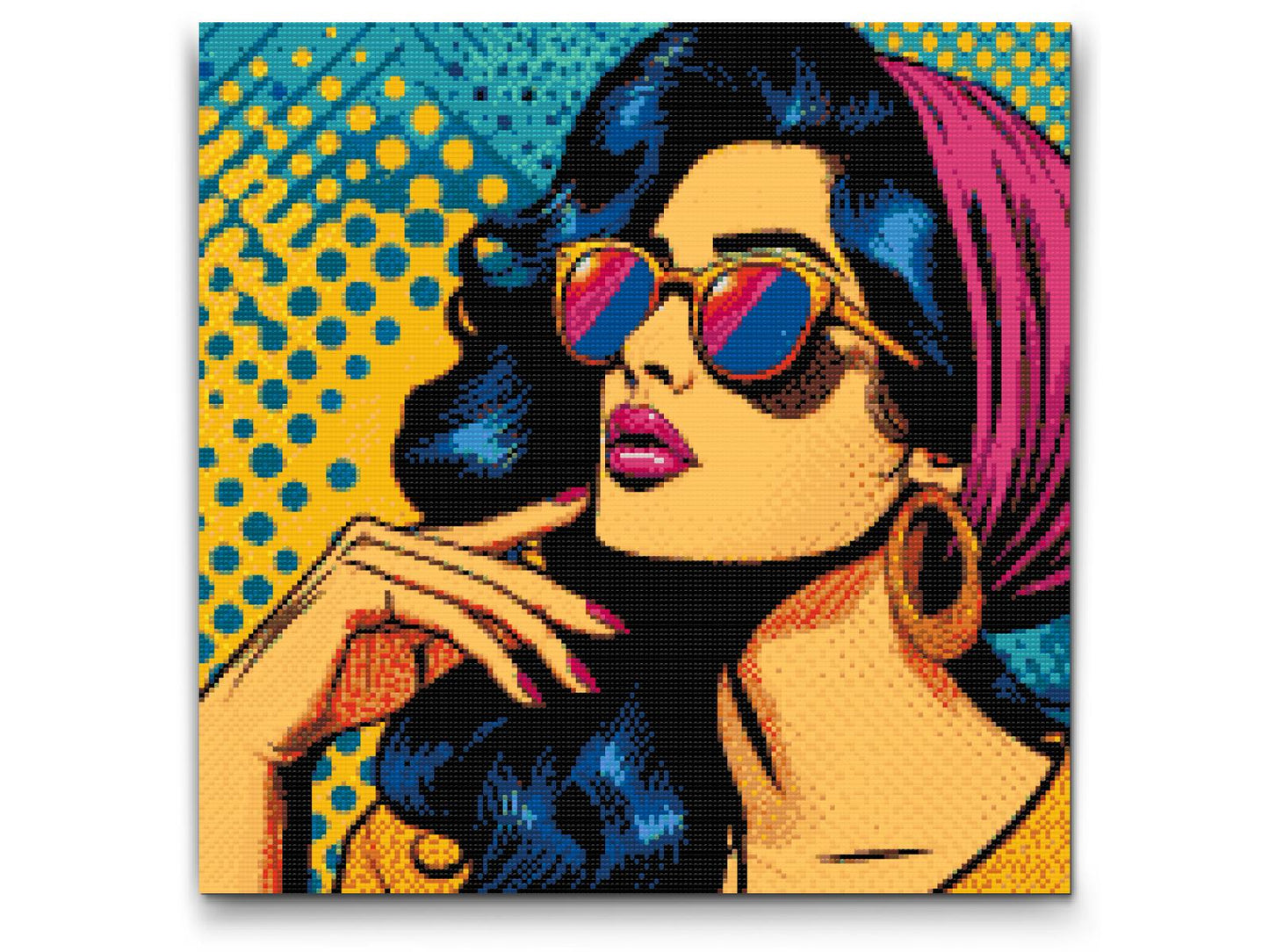 Diamond Painting - Pop art - Skønhed i briller