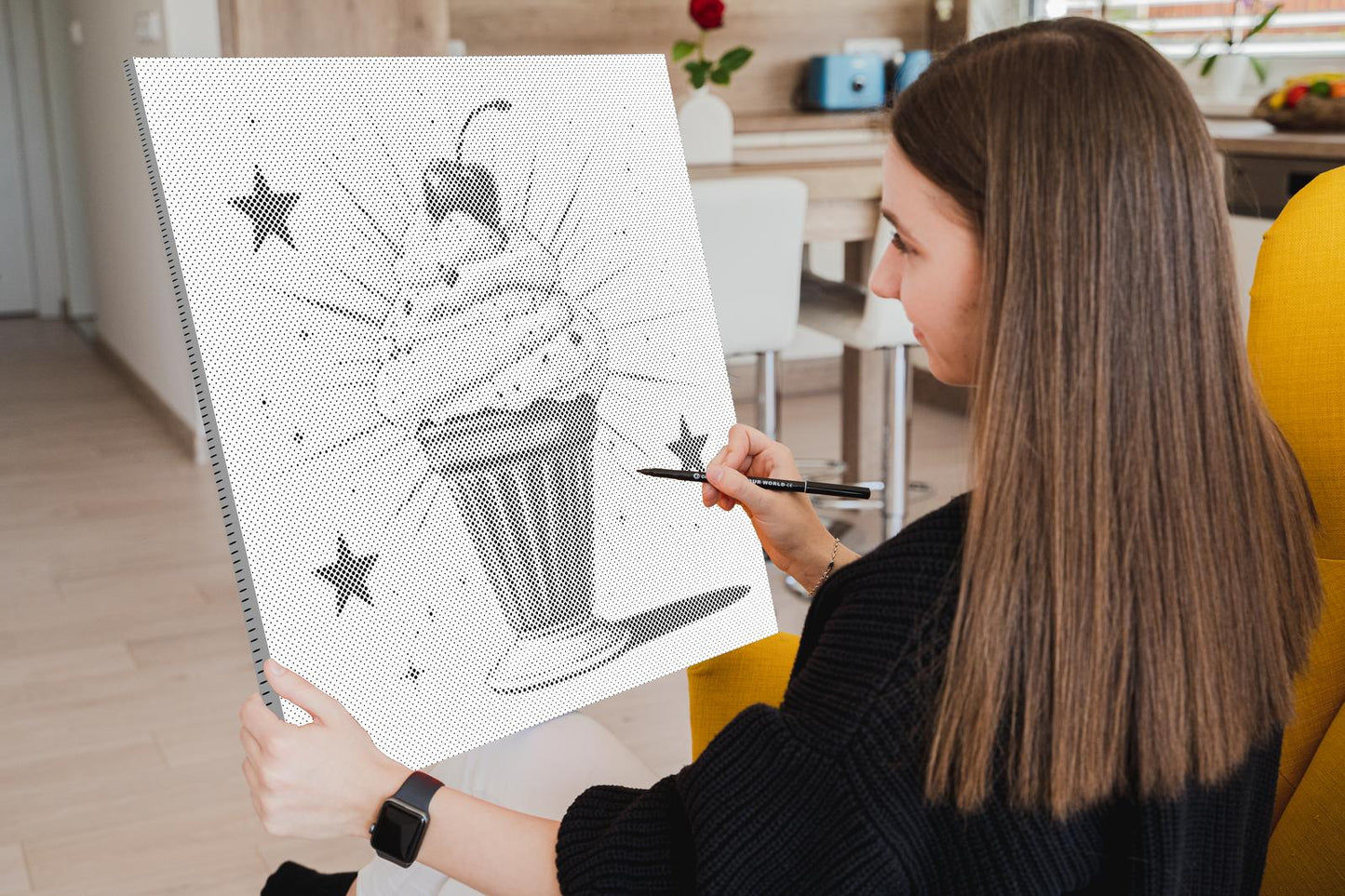 Mal-med-prikker -  Popkunst - Is-sundae