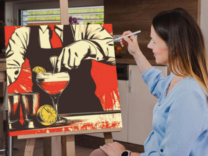 Diamond Painting - Pop art - Bartender
