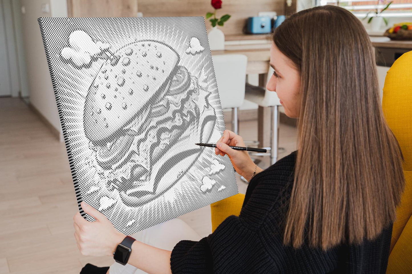 Mal-med-prikker -  Pop art - Burger