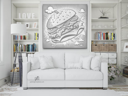 Mal-med-prikker -  Pop art - Burger