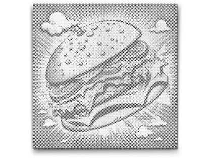 Mal-med-prikker -  Pop art - Burger