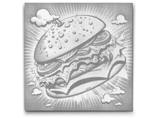 Mal-med-prikker -  Pop art - Burger