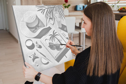 Mal-med-prikker -  Pop art - Sommerens nødvendigheder