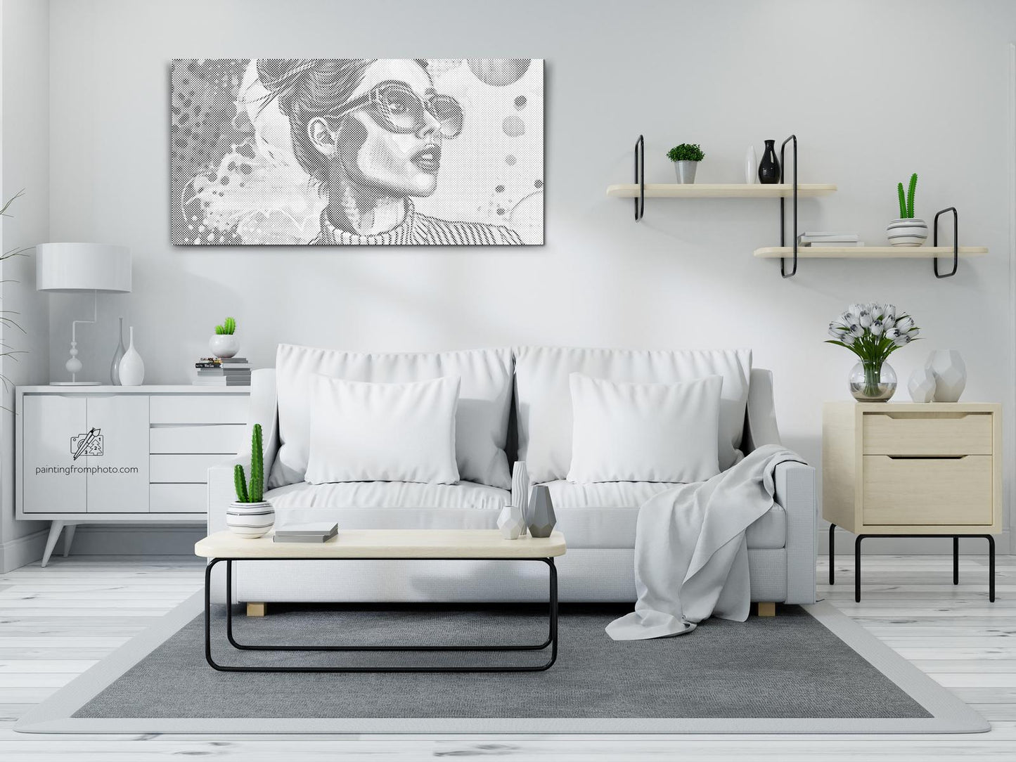 Mal-med-prikker -  Pop art - Moderne kvinde