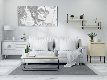 Mal-med-prikker -  Pop art - Moderne kvinde