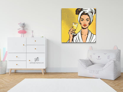 Diamond Painting - Pop art - Wellness og prosecco