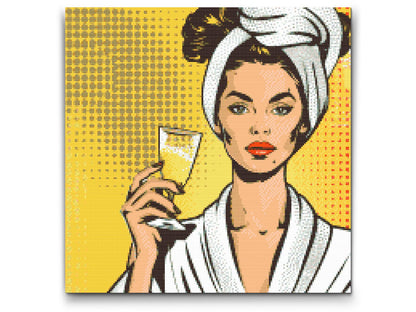 Diamond Painting - Pop art - Wellness og prosecco