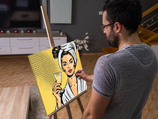 Paint by Numbers - Pop art - Wellness og prosecco