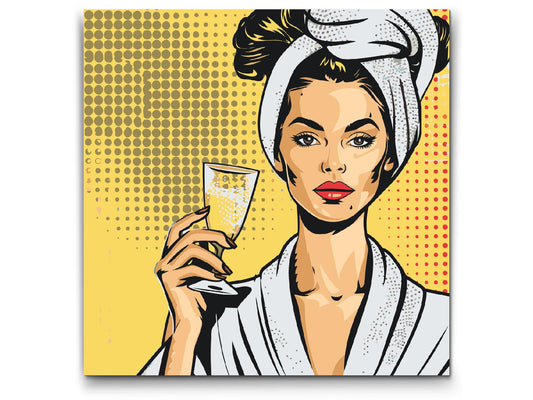 Paint by Numbers - Pop art - Wellness og prosecco