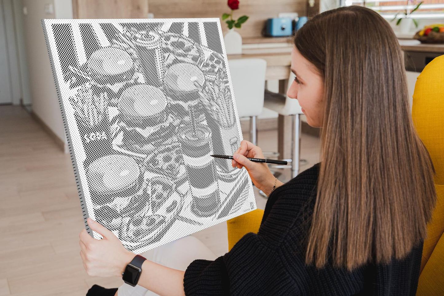 Mal-med-prikker -  Pop art - Fastfood