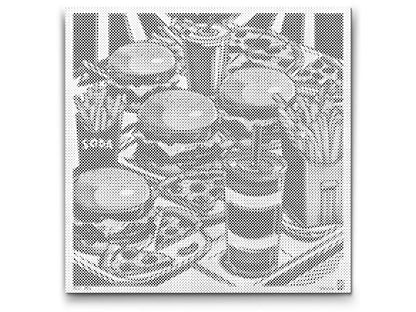 Mal-med-prikker -  Pop art - Fastfood