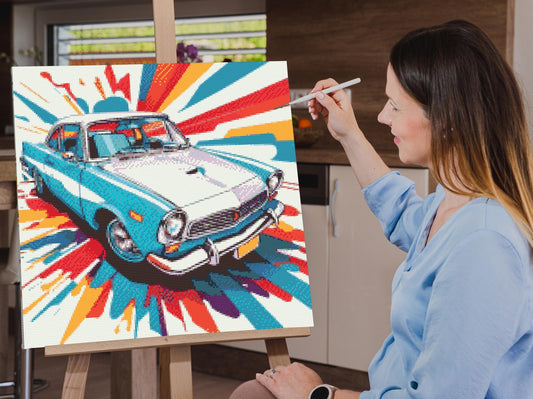 Diamond Painting - Pop art - Blue Car