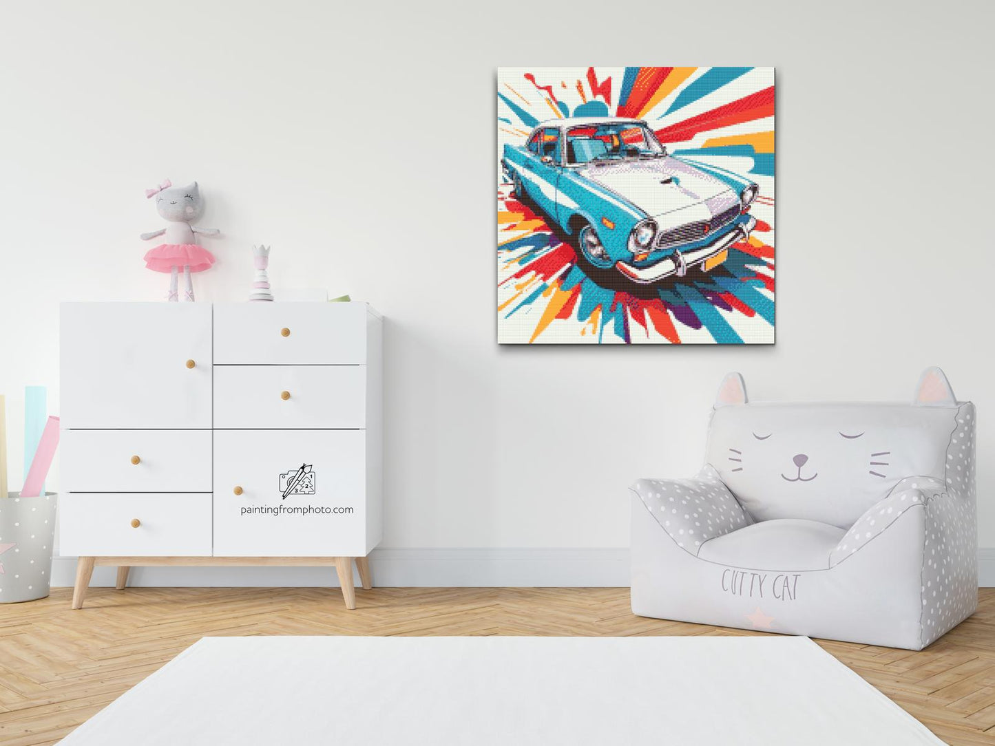 Diamond Painting - Pop art - Blue Car