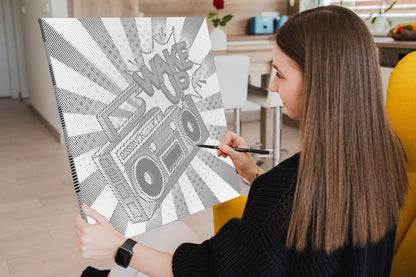 Mal-med-prikker -  Pop art - Vågn op