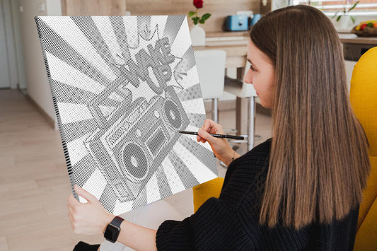 Mal-med-prikker -  Pop art - Vågn op