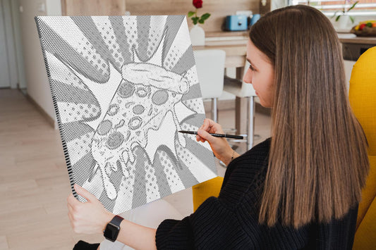 Mal-med-prikker -  Pop art - Pizza