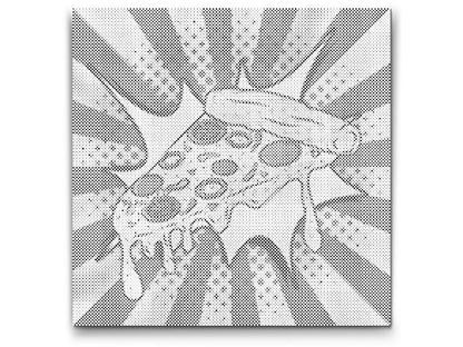 Mal-med-prikker -  Pop art - Pizza