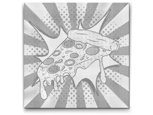 Mal-med-prikker -  Pop art - Pizza