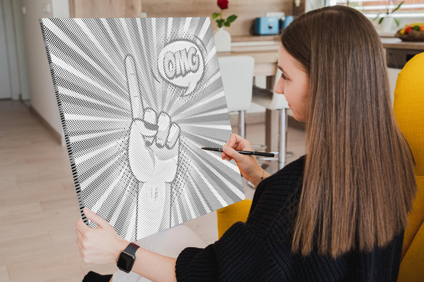 Mal-med-prikker -  Pop art - OMG