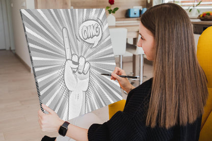 Mal-med-prikker -  Pop art - OMG